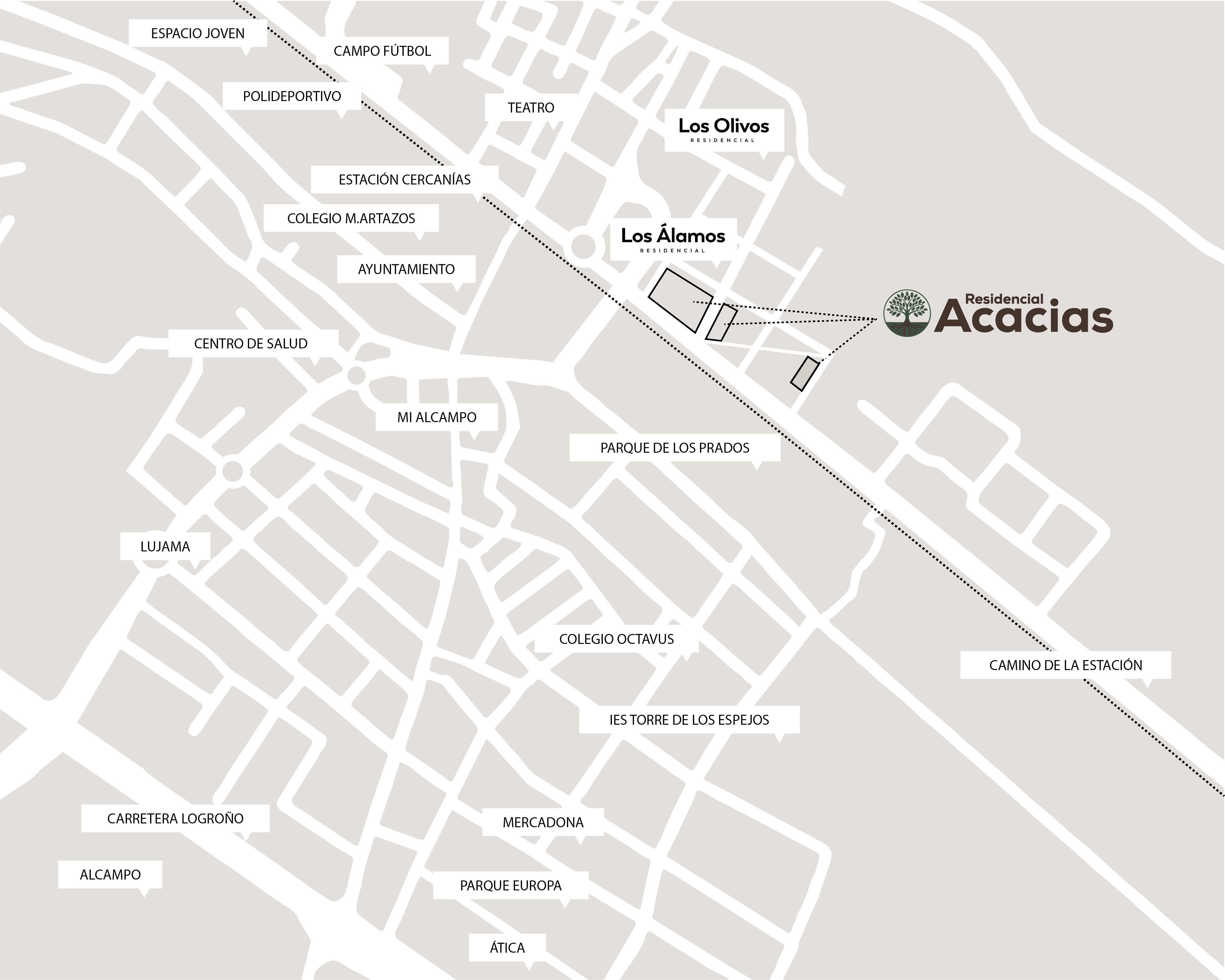 ACACIAS MAPA SITUACIÓN Residencial Monteclaro - Ubicacion Cuarte de Huerva